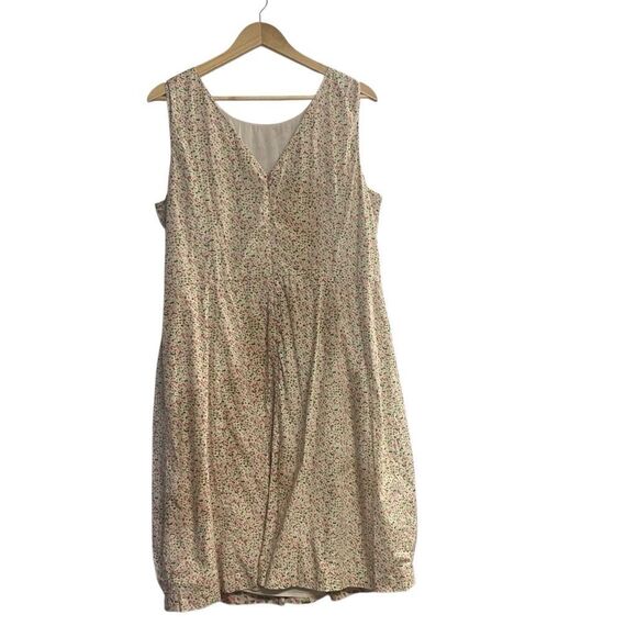 TALBOTS Women’s Ivory Floral Pleated Print Shift Dress Size 16W SEE‎ DESCRIPTION - Picture 2 of 12